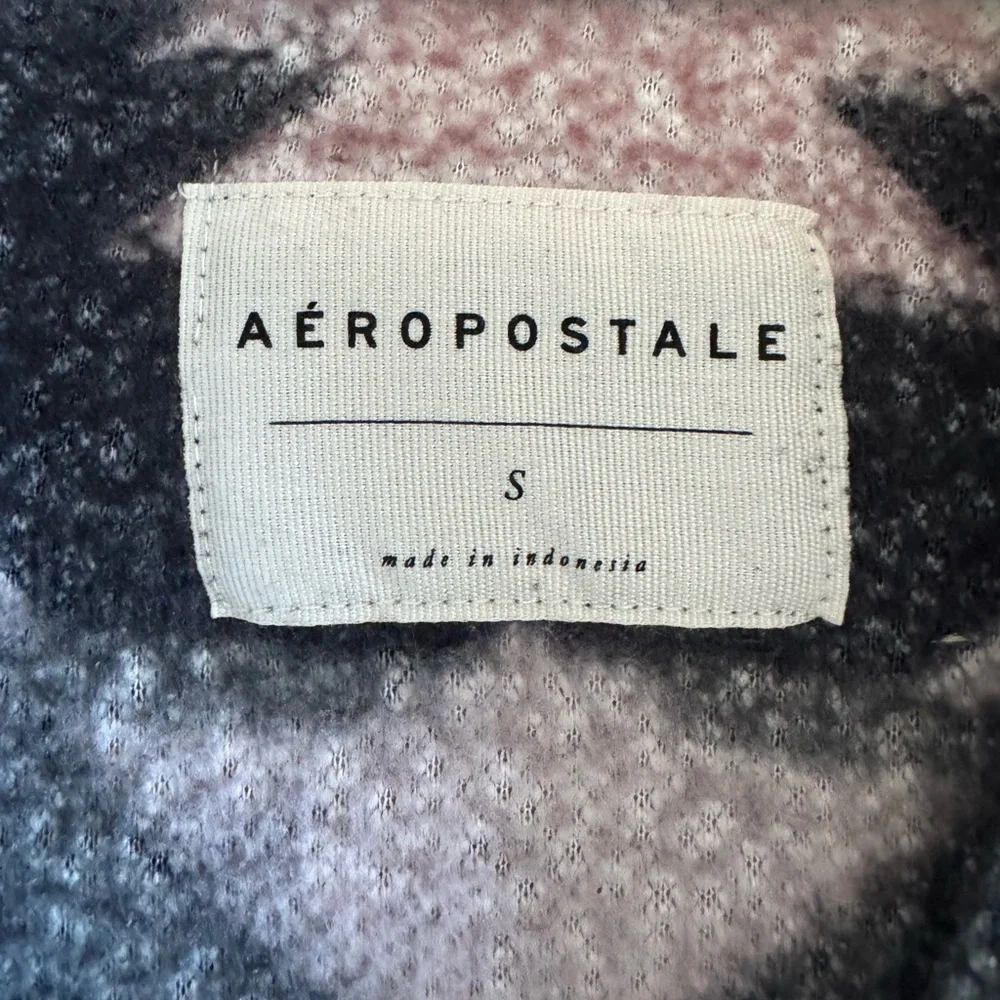 Aeropostale Aztec Sherpa Fleece Cropped Quarter Zip Top Cozy Campus Athleisure S